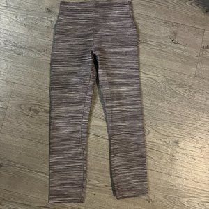 Lululemon Purple and White Knitted Cropped Leggings Size 4